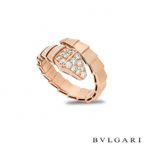 Bvlgari Rose Gold Diamond Serpenti Viper Ring 345219 Bvlgari Rose Gold Diamond Serpenti Viper Ring 345219
